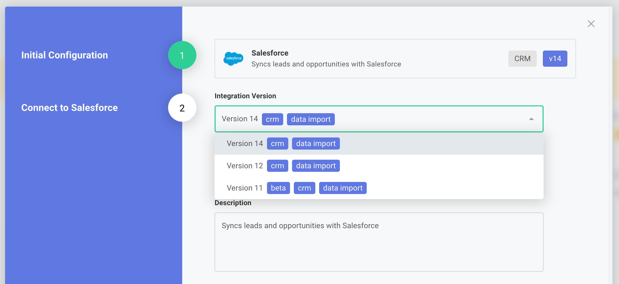 Versions and labels for instance configuration